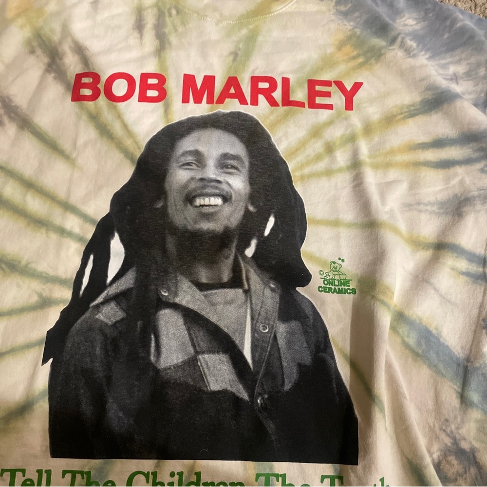 ONLINE CERAMICS X Bob Marley “tell the children the truth” hand dyed NEW!